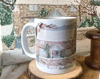 Rose Hill Cottage Mug The Holiday Christmas Mug Ceramic Mug 11oz