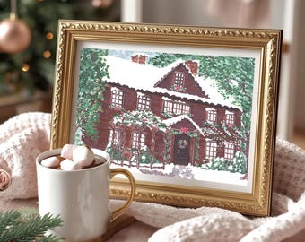Orchard House Little Women Illustration Christmas Print