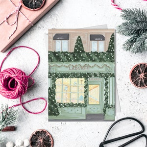 Christmas In Paris Macaron Cafe Blank Note Card