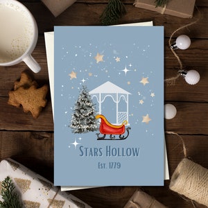 Carte de correspondance vierge faite main, Noël, hiver, creux, étoiles de la saison