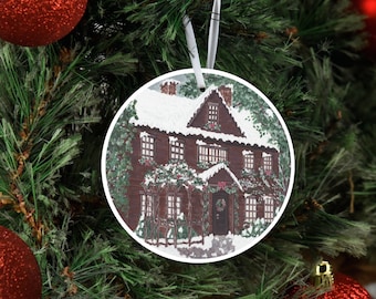 Christmas at Orchard House Literary Metal Christmas Ornament