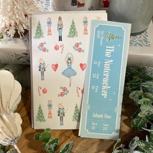 Ensemble de cartes de voeux et de signets Casse-Noisette fantaisistes – Papeterie de Noël à offrir pour les Fêtes