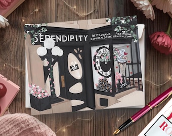 Tarjeta de amor de Nueva York Serendipity Cafe, descarga digital, plantilla de 5x7