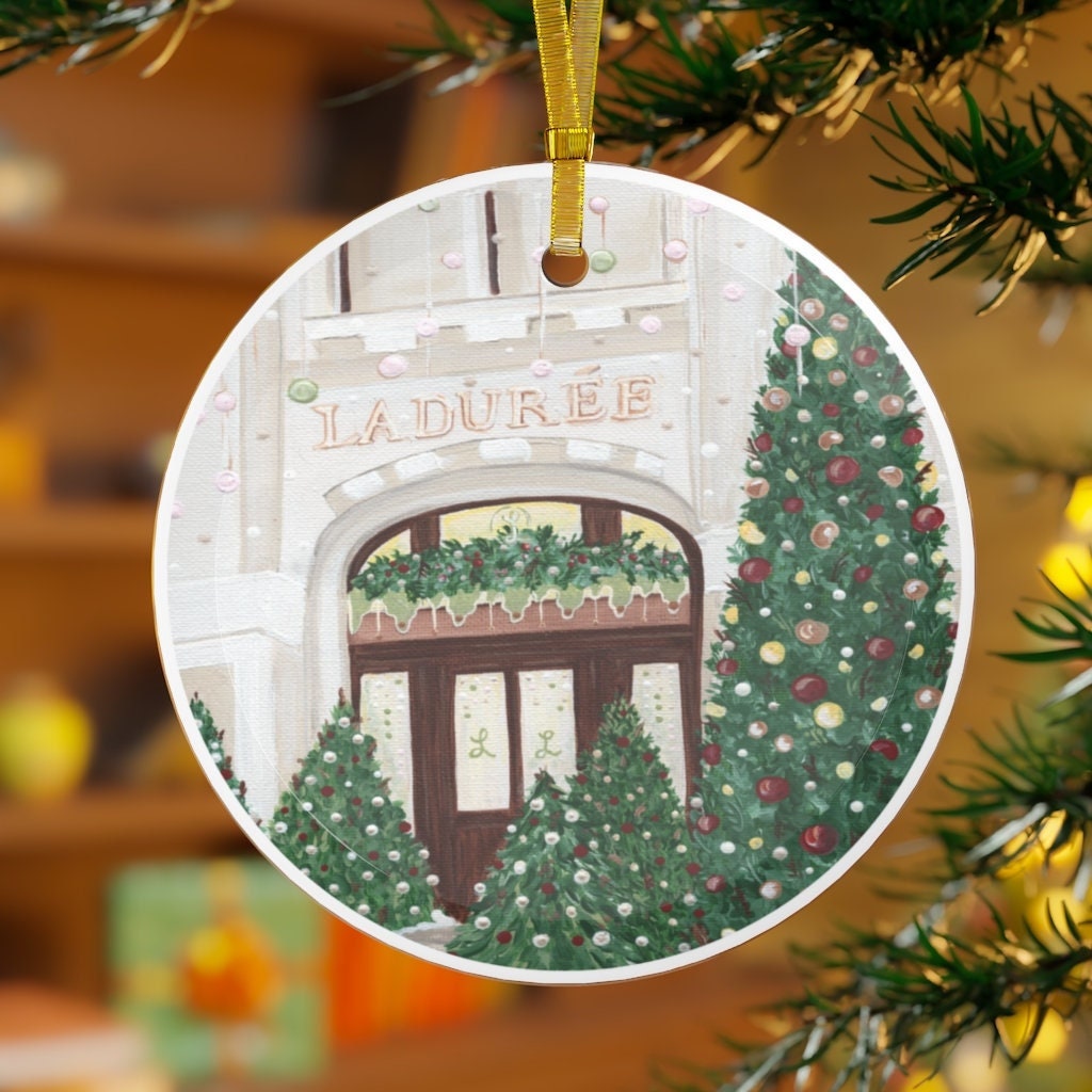 Discover Paris Christmas Glass Ornament