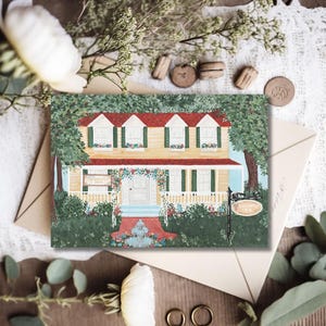 Connecticut Inn Dragonfly Blank Greeting Card 5x7 Linen Paper