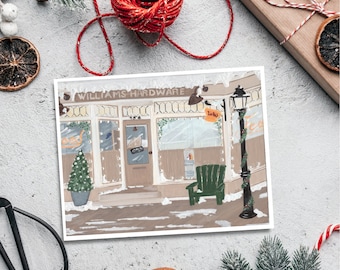 Meet Me at the Coffee Shop Christmas Art Print
