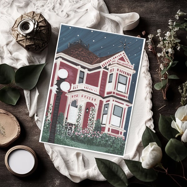 Charming House Halliwell Enchanted Home 5x7 Linen Paper Art Print