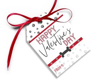 Tarjetas de San Valentín con huellas de cachorro para la escuela y el aula / Imprimibles / Descarga digital / Huellas de cachorro / Linda huella de cachorro para la escuela