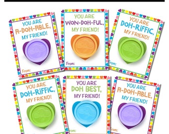 Tarjetas de Play-Doh imprimibles para niños: recuerdos para fiestas escolares (descarga digital)