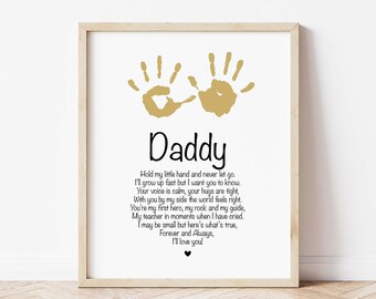 Arte con huella de mano para papá: Regalo de cumpleaños (Descarga PDF en tamaños 8x10, 8.5x11, A4)