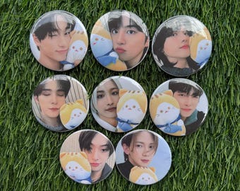 Ateez Pin Button, 2.25" Kpop Button Badge