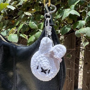 Miffy Crochet Keychain, Handmade Bunny Bag Charm