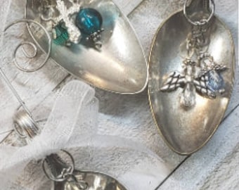 Spoon Angel Ornaments,  Set of 3.