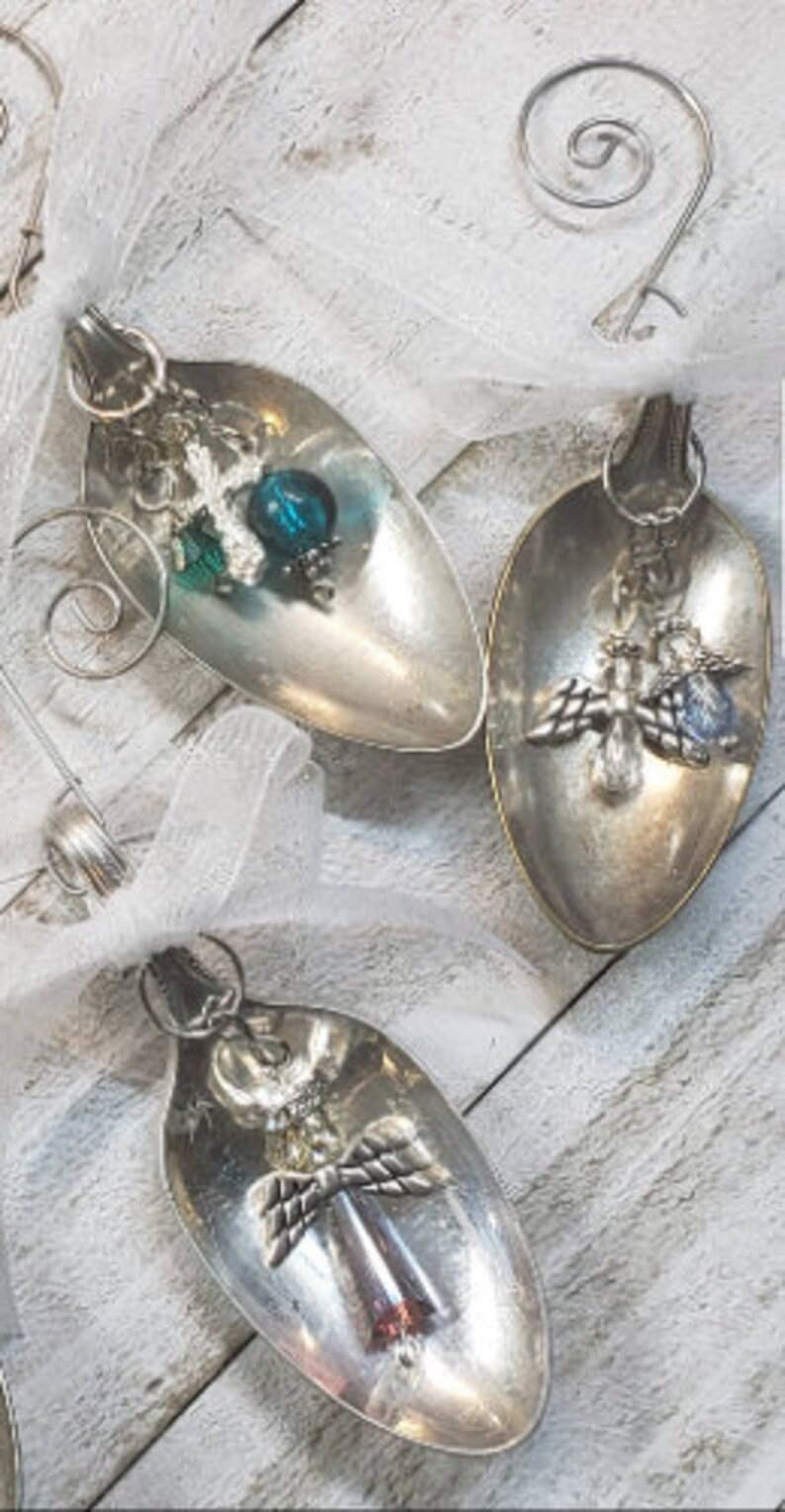 Spoon Angel Set of 5, Spoon Angel Ornaments, Tree Ornaments, Remembrance, Keepsake ...