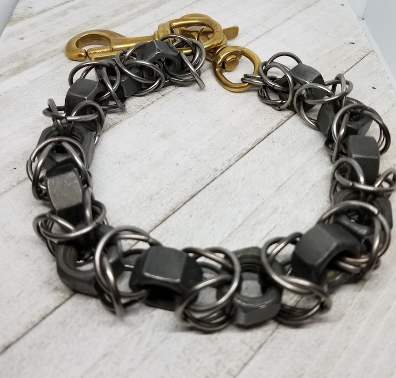 Wallet Chain Byzantine Chainmaille Brass Clips Steel Nuts