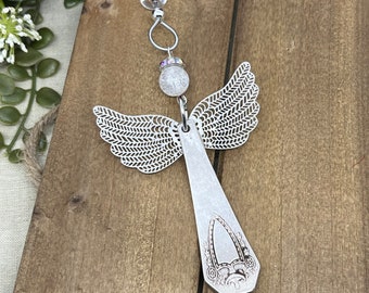 Spoon Handle Angel Ornament, Vintage Silverware, Tree Angel