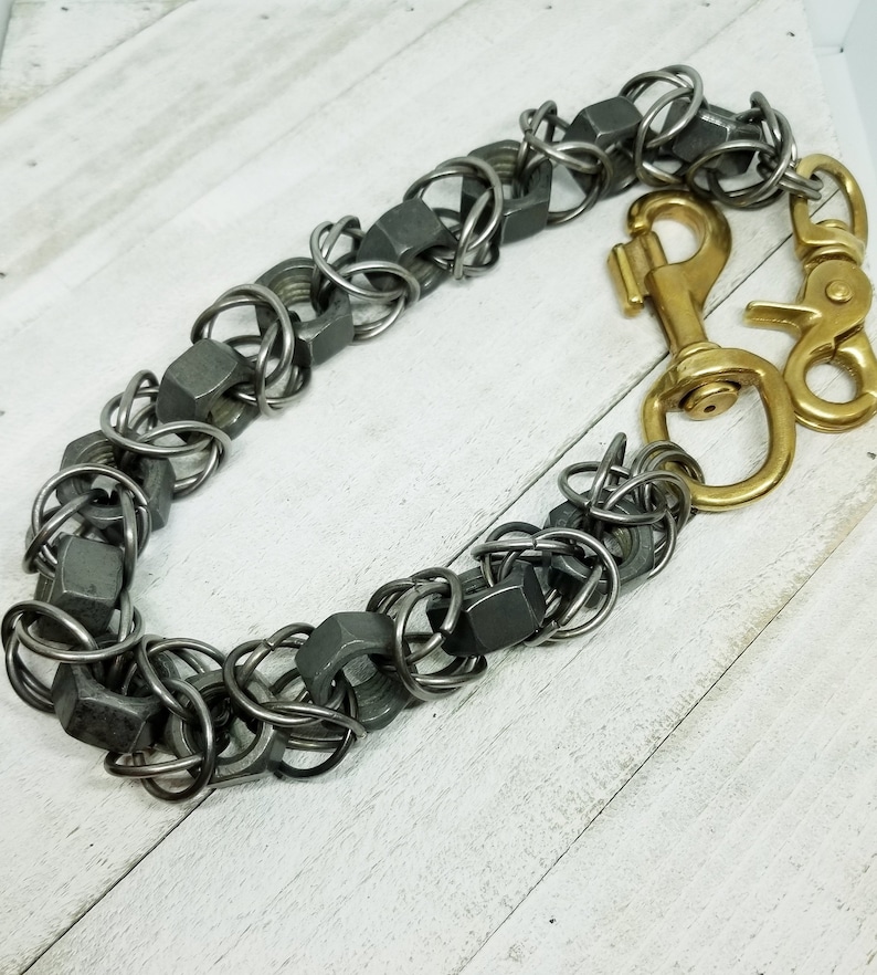 Wallet Chain Byzantine Chainmaille Brass Clips Steel Nuts