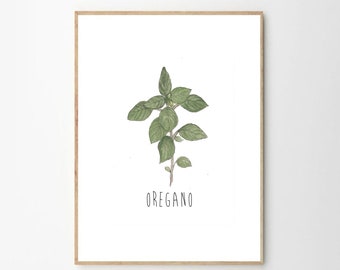 Oregano Vegetable Print | Herb Watercolor Painting | Wall Art | Watercolor Print | Painting | Home Decor | Plant | Quote | Gifts For Her