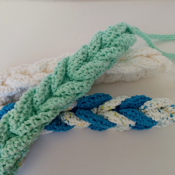 Crocheted Braided Cotton Back Scrubber, Back Scrubber, Mother's Day Gift, Fathers Day Gift, Christmas Gift, Spa Gift, Handmade Spa Gift