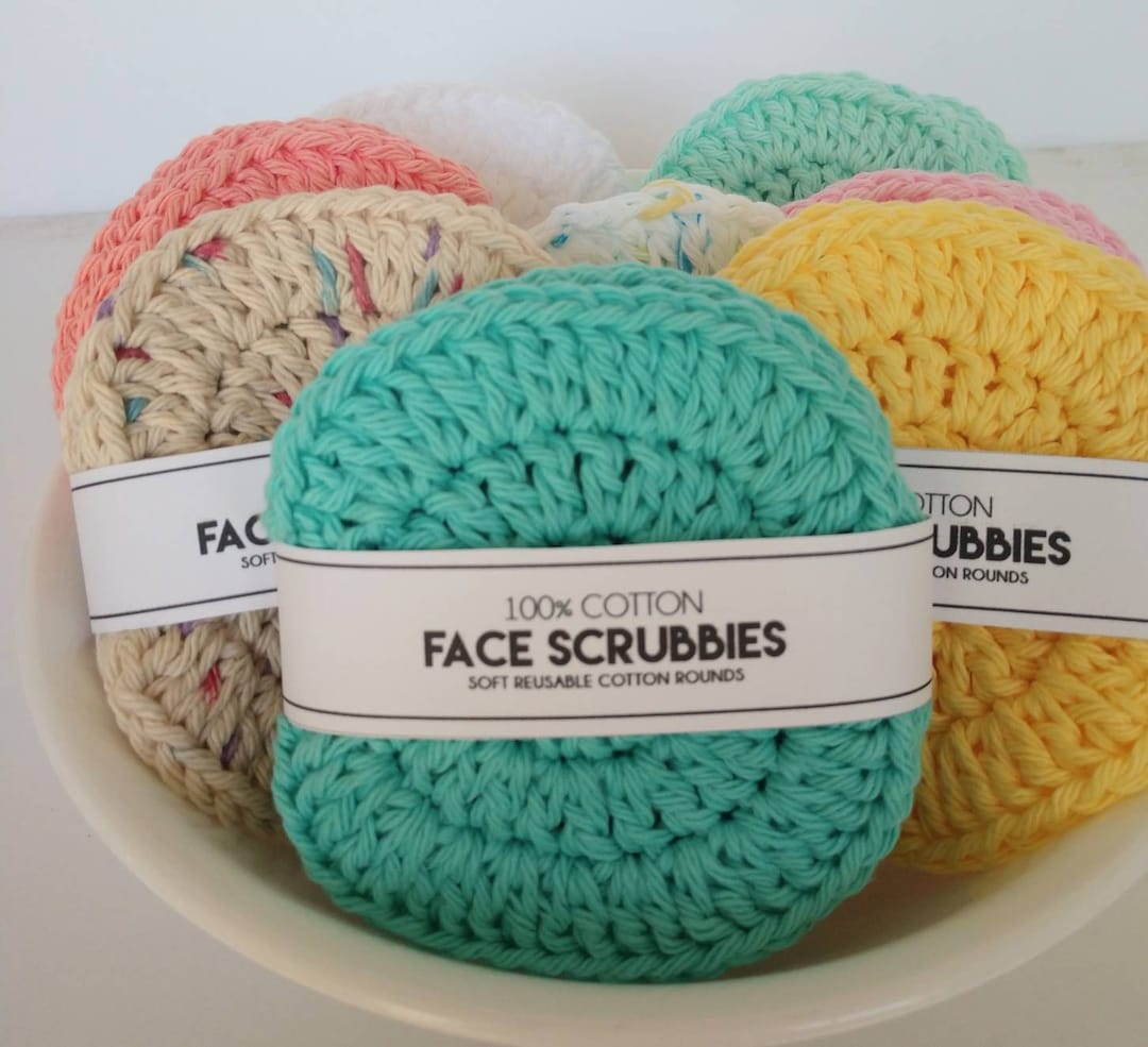 Cotton Face Scrubbies, Crocheted Face Rounds, Cotton Facial Pads ...