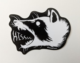 Raccoon Sticker | Screaming Animal | Original Art | Trash Cat | Trash Panda | Vinyl Sticker