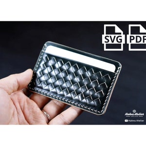 Patrón PDF de cartera de tarjetas de tejido / tarjetero / bricolaje / plantilla de cartera / Patrón artesanal de cuero / Vídeo tutorial
