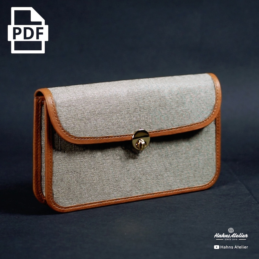 DIY Leather Clutch Bag PDF Pattern Small Purse Template Etsy