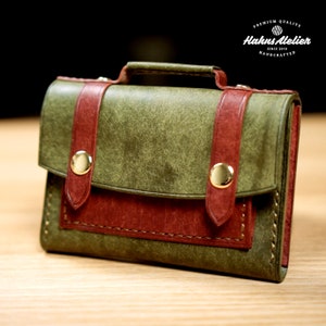 Patrón PDF Mini Satchel Wallet / Monedero / diy / plantilla de billetera / Patrón artesanal de cuero / Video tutorial