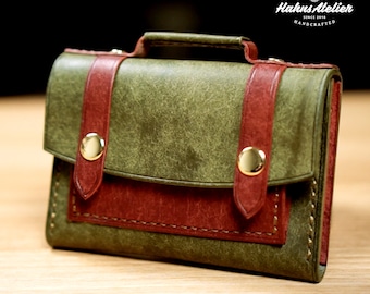 Mini Satchel Wallet PDF Pattern: Leather Craft DIY Template