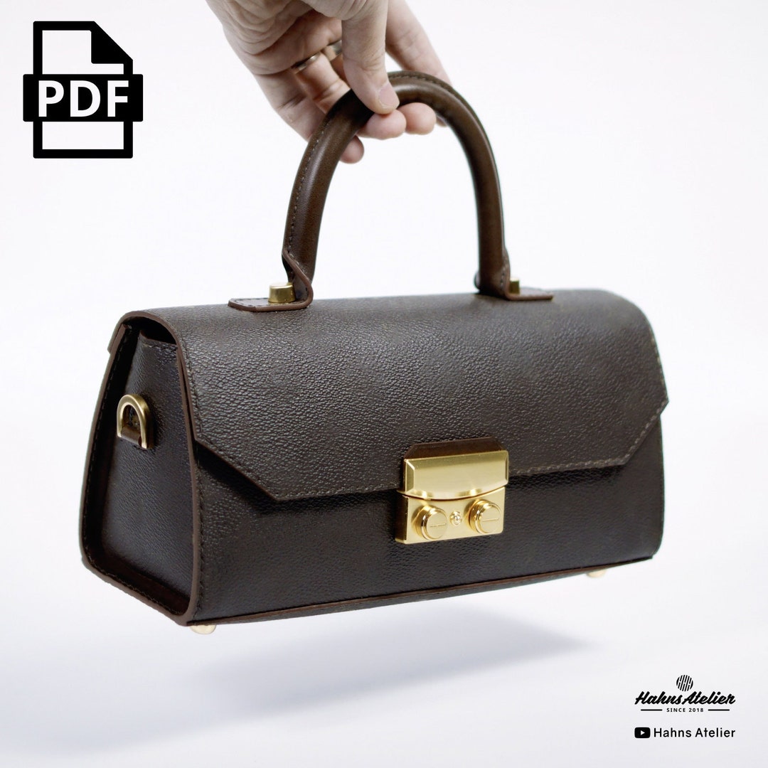DIY Small Leather Handbag PDF Pattern: Barrel Bag Template (digital ...
