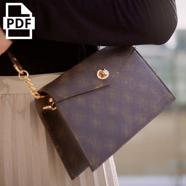DIY Small Tote Hand Bag  PDF pattern / Cute Bag / Purse / Leathercraft Pattern / Template / Blue print / Making Bag
