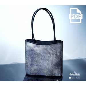 DIY Totebag  PDF pattern / Shopper Bag / Flap Bag / Bag / Leathercraft Pattern / template / blue print / Tutorial video