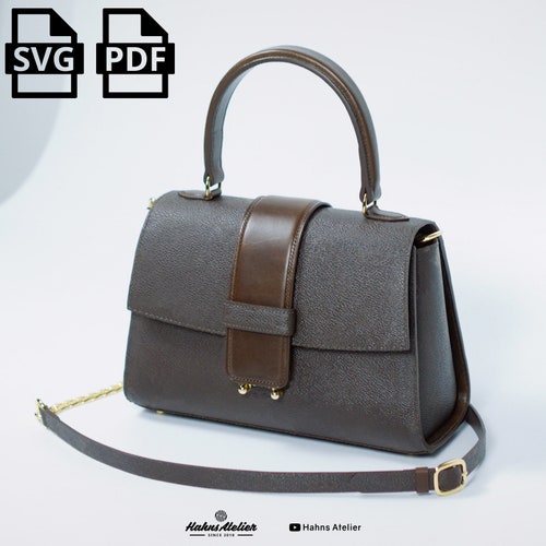 DIY Handbag PDF Pattern: Small Leather Bag Template (SVG)