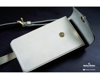 DIY Leather Phone Bag PDF Pattern: Neck Purse Template (SVG File)