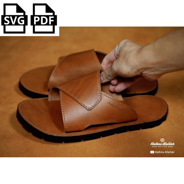 DIY Sandals PDF pattern / Sandal / shoes template / Leathercraft Pattern / template / blue print / Tutorial video