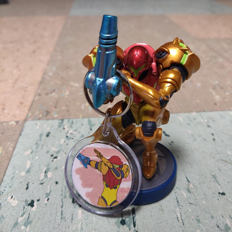 Metroid Crouching Samus Amiibo Keychain NFC NO FIGURE Etsy