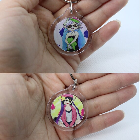 Splatoon Callie Amiibo And Marie Amiibo Keychain Splatoon 2 Etsy