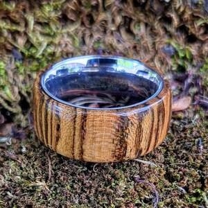 Bocote Wood Ring Stainless Steel Comfort Fit Core Handcrafted Wooden Ring image 4