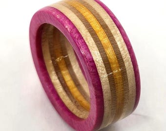 Skateboard Ring - Pink, Orange, and Natural