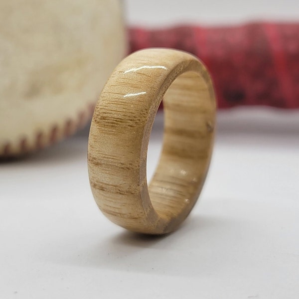 Baseball Ring - Baseball Gift Made From A Broken Ash Wood Bat - Wooden Rings Sports Gifts