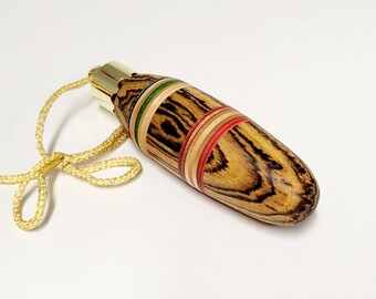 Skateboard Wooden Ornament -  Bocote Wood and Recycled Skateboards