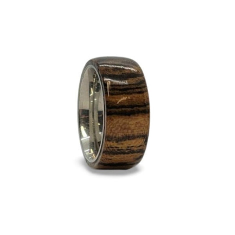 Bocote Wood Ring Stainless Steel Comfort Fit Core Handcrafted Wooden Ring image 2