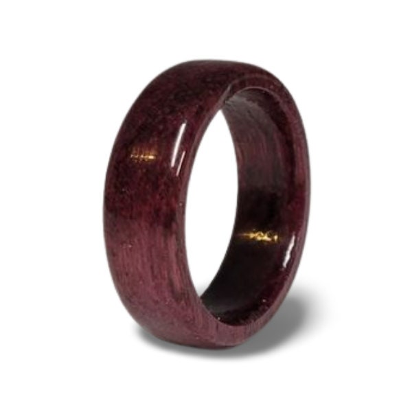 MAUVE | Silver Tungsten Ring, Purple Heart Wood Inlay, Beveled – Aydins  Jewelry