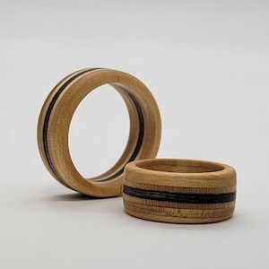 Couples Recycled Skateboard Ring Set - His and Hers Matching Rings