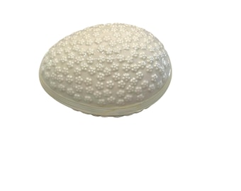 Vintage Belleek Irish Porcelain Floral Egg Figurine - 6th Mark (1965-1980)