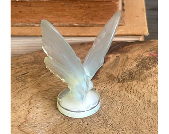 Vtg Sabino France Opalescent Art Glass Butterfly Figurine w/ Original Label 3"