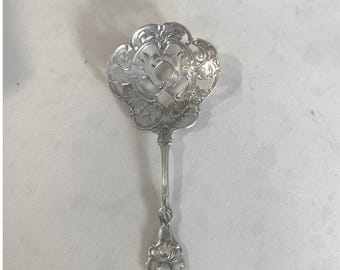 Vintage Silvercraft Nouveau Sterling Silver Pierced Bon Bon Nut Spoon 5.25" 25g