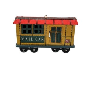 HALLMARK 1996 Keepsake Christmas Ornament Yuletide Central #3 Mail Car Train-NO