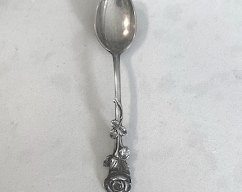 Reed & Barton Harlequin Rose Sterling Silver Demitasse Spoon 4" 10g