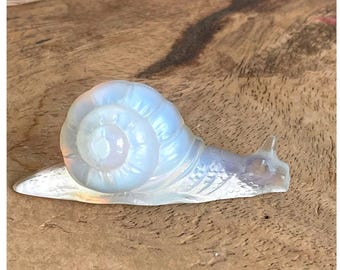 Vtg Sabino Paris France Opalescent Glass Snail Escargot Figurine Signed 3"